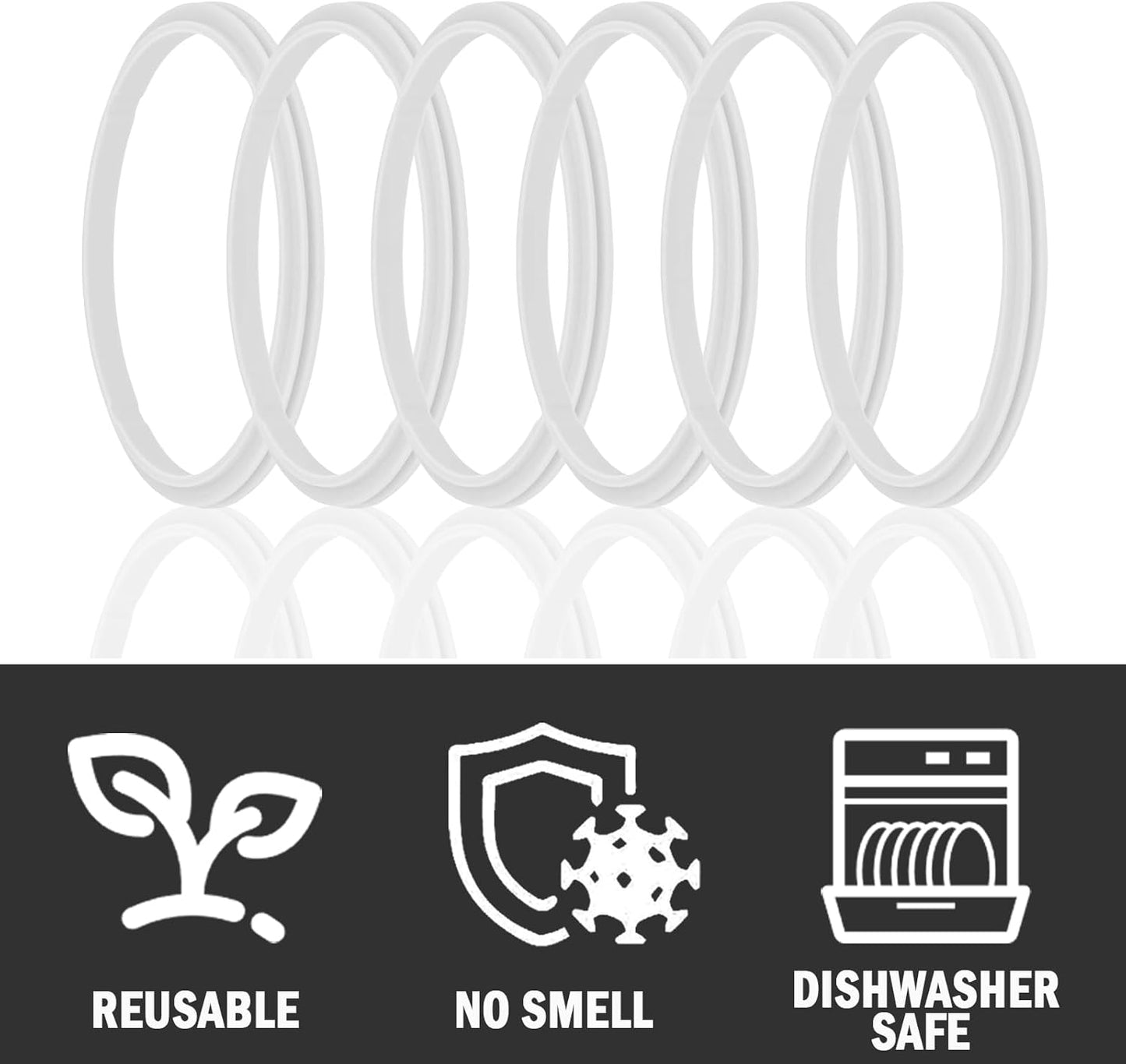 Greant 6 PCS O Ring for HydroFlask Wide Mouth Lid, 2'' to 2.3'' Rubber Seal for Hydro Flask Lid, fit Hydroflask Gasket Replacement, 3 Sizes for Different Lids