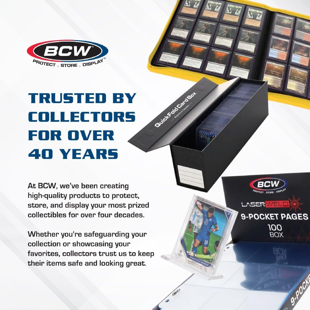 BCW 1/2 Inch Acrylic Card Holder - 1 Pack | Crystal Clear Protection Display Case for Trading Cards
