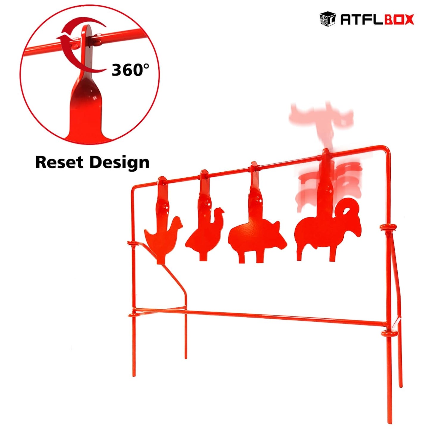 Atflbox BB Gun Target Animal Silhouette Heavy Metal Spinning Pellet Airsoft Shooting Target for Outdoor, Rated for .177 .20 Caliber