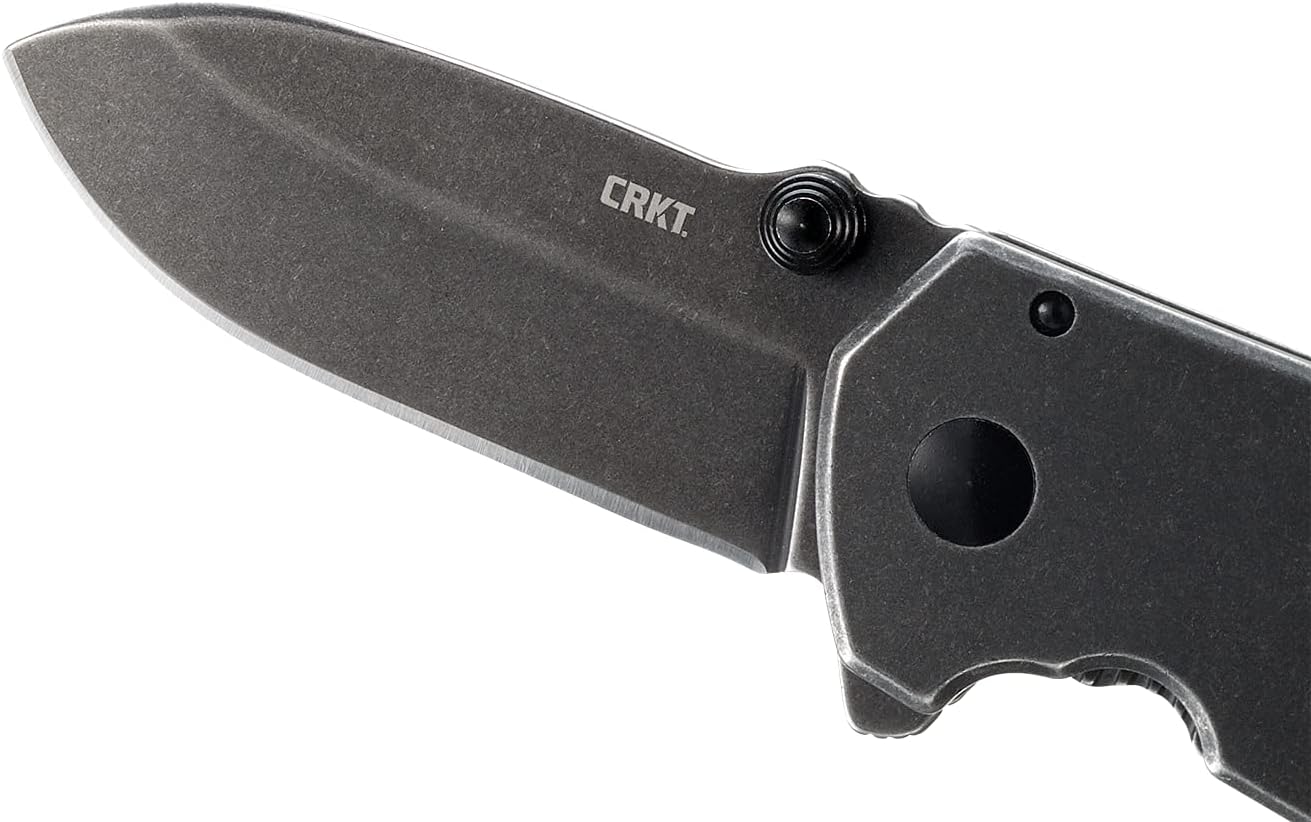 CRKT Squid Everyday Carry EDC Pocket Folding Knife with Frame Lock: Stainless Steel Plain Edge Blade, Stainless Steel Handle, Pocket Clip, 2490KS