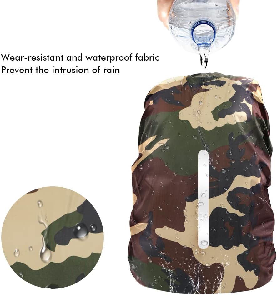 LAMA 2pcs Waterproof Rain Cover for Backpack, Reflective Rainproof Protector for Anti-dust and Anti-Theft M 30L-40L Black