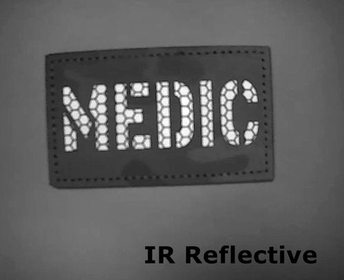 Infrared Medic First Aid EMT EMS Paramedic Body Armor Tactical Patch Hook-Fastener Backing (Ranger Green)