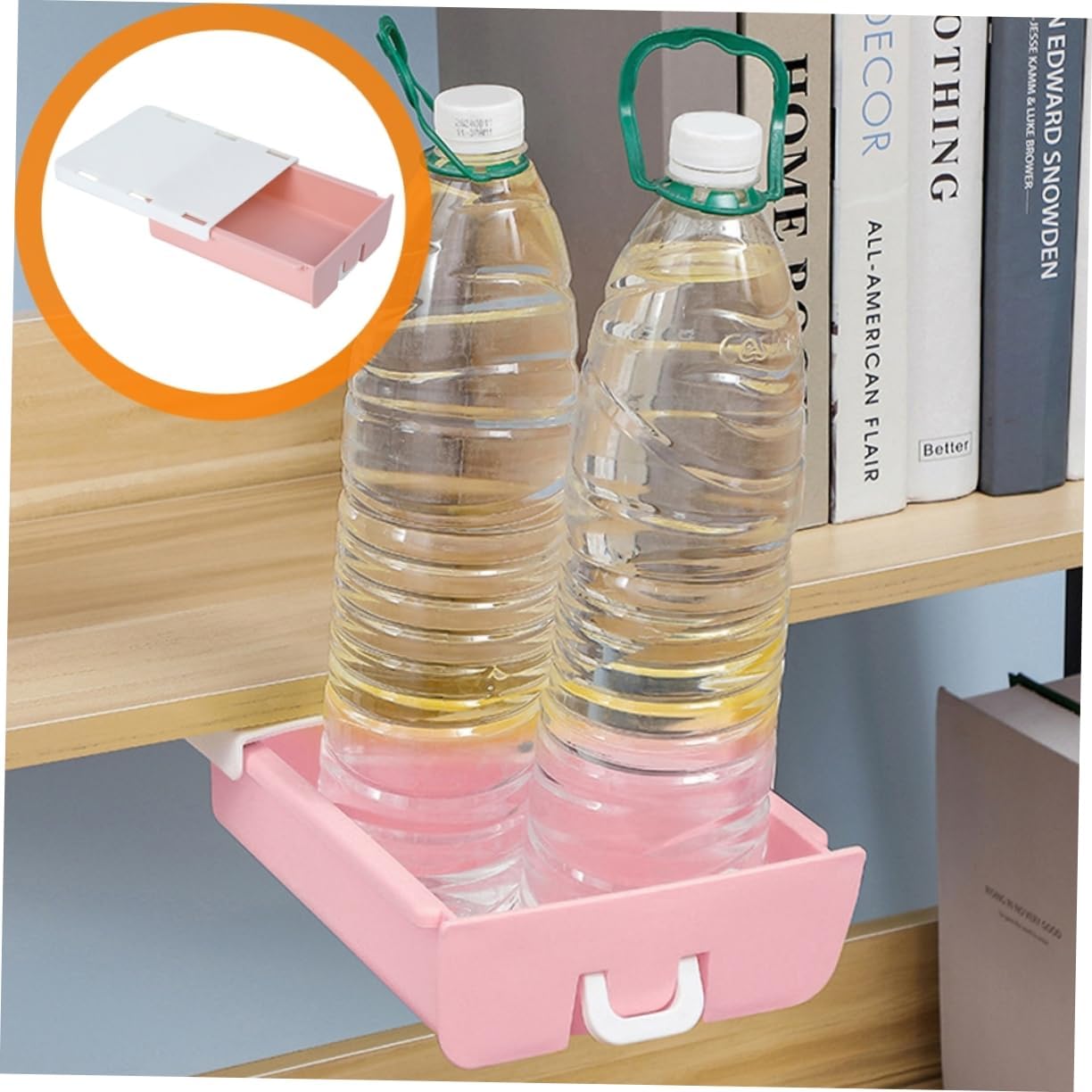 Homoyoyo Drawer Storage Box Hidden under Desk Organizer Smooth Surface Easy to Pull Holds Pencils Erasers Kitchen Items Jewelry