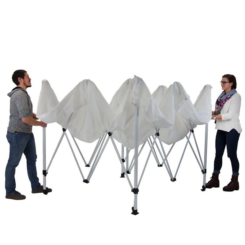 Vispronet 10x10 Canopy Frame – Adjustable Steel Tent Structure with (3) Height Levels, Pinch-Free Buttons, & Square Legs, 7.2ft Max Clearance Height, Collapsible Awning Shelter, Tarp Not Included