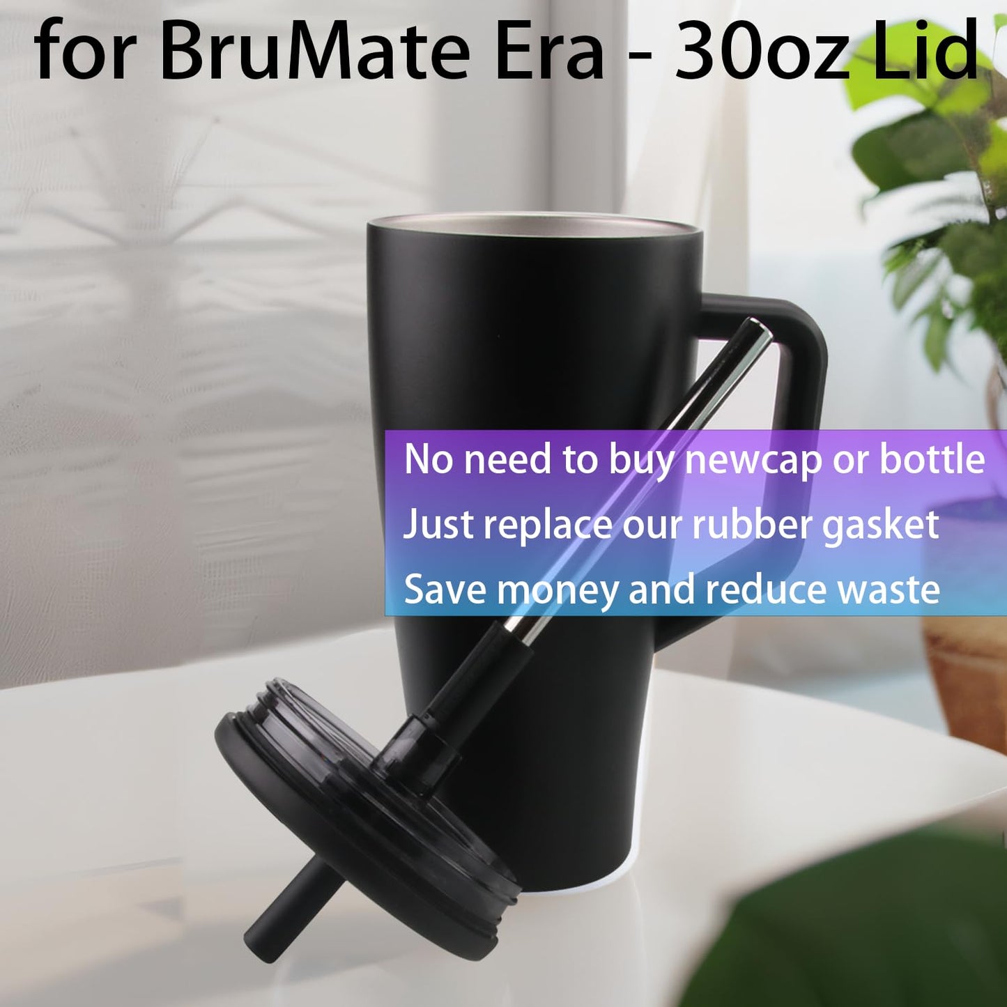(8pcs) ubber Seal Replacement for BruMate Era - 30oz Leak Proof Insulated Coffee MugSeal Gasket for BruMate Era - 30oz Bottle Leak Proof Insulated Travel (8, Black/Blue)