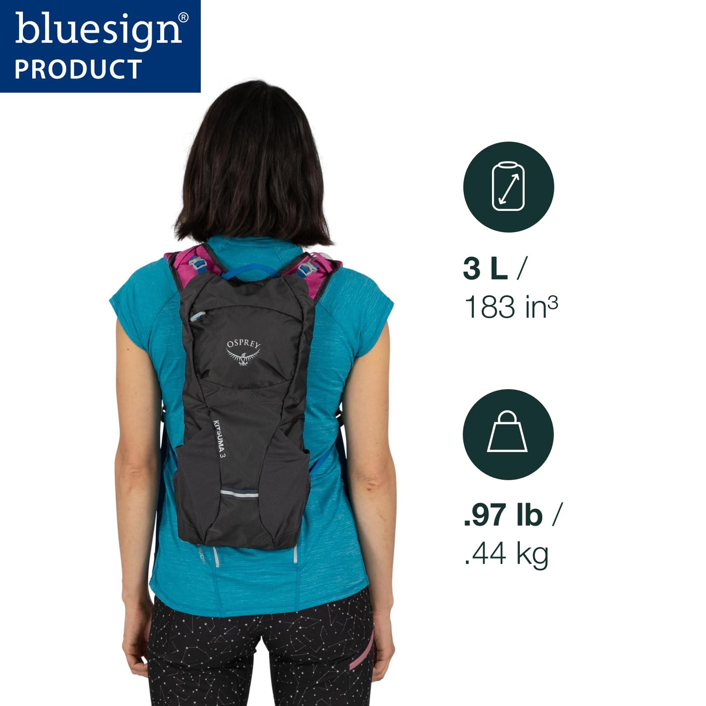 Osprey Kitsuma 3L Women's Biking Backpack with Hydraulics Reservoir, Space Travel Grey