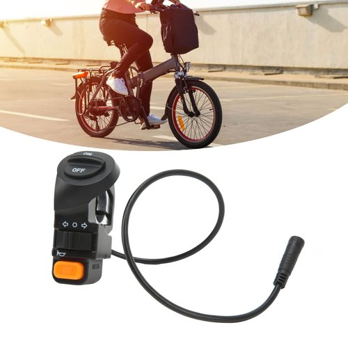 Electric Bike Light Switch, Bike Turn Light Switch,Handlebar Mount Waterproof ABS Easy Installation Bike Turn Light Switch for Electric Scooter