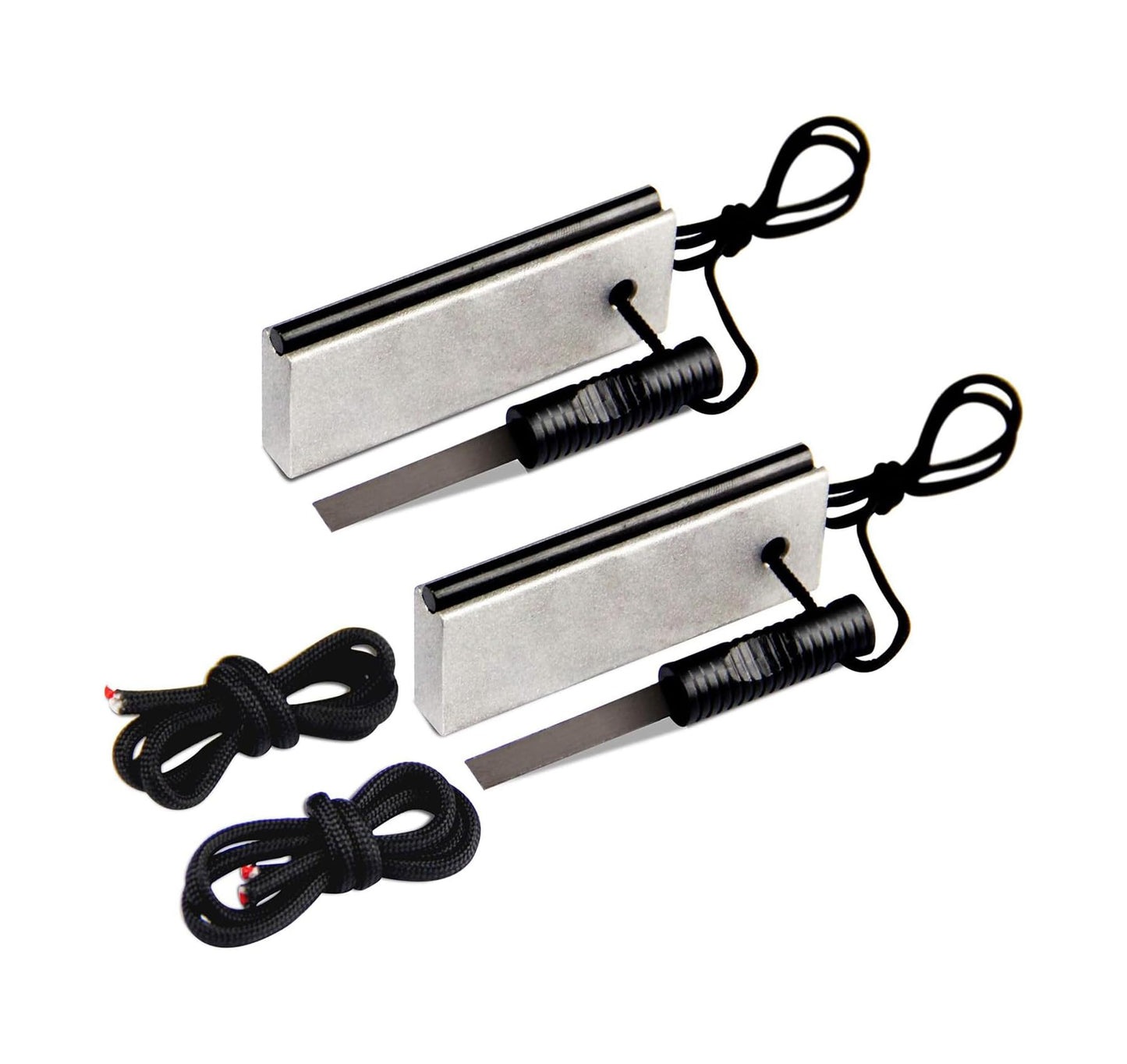 AOFAR Magnesium Fire Starter AF-374 (2-Pack) and Compass AF-5C for Camping, Hiking, Hunting, Backpacking
