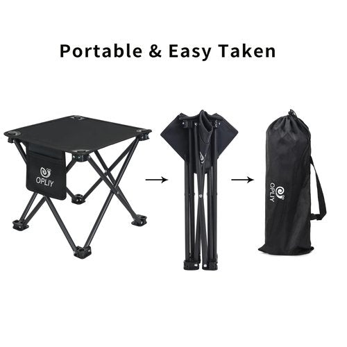 Opliy Camping Stool 2 Pack,13.5 Inch Portable Folding Stool for Outdoor Gardening and Beach Hiking Fishing,Foot Stool with Carry Bag (Black)