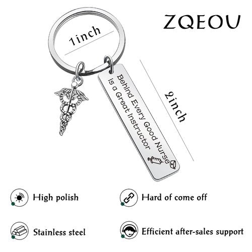 ZQEOU Nursing Keychain Nurse Preceptor Professor Teacher Gift Nursing Instructor Gifts Nurses Day Gift RN Gifts