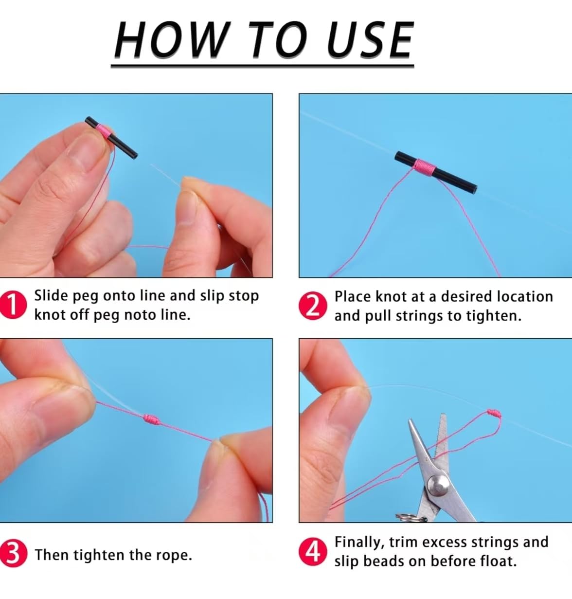 KAYYIPEX Slip Bobber Stop for Fishing Line,Float Bobber Stops&Fishing Beads
