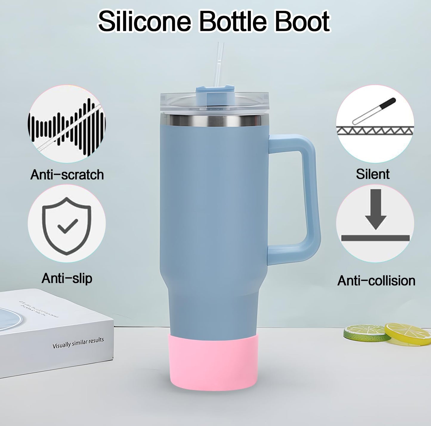 Ledander 4PCS Silicone Boots for Stanley Tumbler 40 oz and 30 oz, Non-slip Silicone Bottom Sleeve for Stanley Tumbler 40 oz 30 oz 20 oz, Stanley Cup Accessories Protector Sleeve Bottom Cover