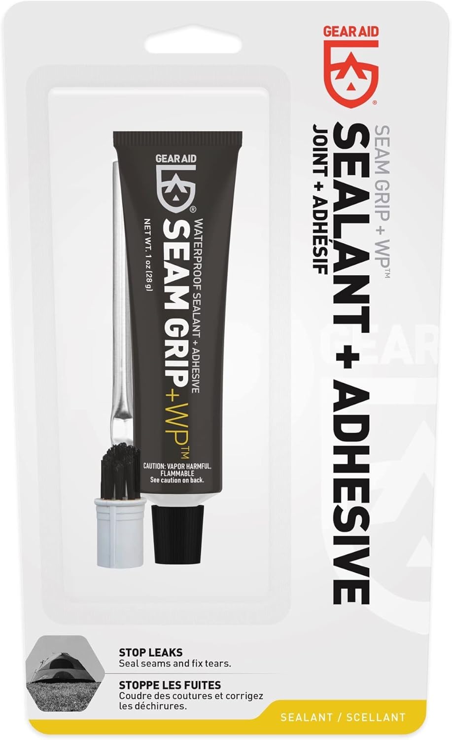 GEAR AID Seam Grip WP Waterproof Sealant and Adhesive for Jackets, Tents, Sleeping Pads and Outdoor Fabric | Repairs Rips, Seals Seams on Nylon, Canvas and Vinyl