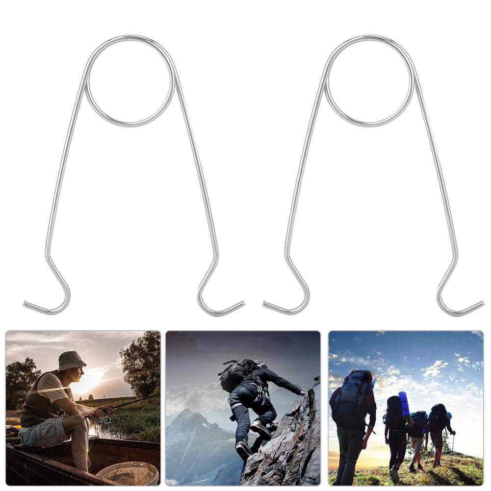 2Pcs Stainless Steel Fish Mouth Spreaders, Water Bottle Hanger Hook Rack, for Saltwater Fishing, Camping, Outdoor