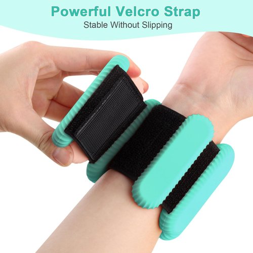 Wrist Weights for women,Wrist Ankle Weights for Strength Training,Graded Silicone Weighted Bracelet for Walking, Running, Yoga, Aerobics, Adjustable Training Intensity ankle weights for Women Set of 2 (1Lb Each)(Green)