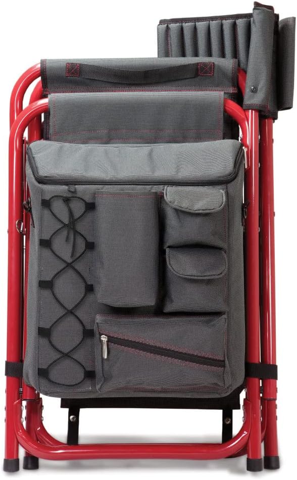 PICNIC TIME NCAA Oklahoma State Cowboys Fusion Camping Chair with Side Table and Soft Cooler - Beach Chair for Adults - Lawn Chair