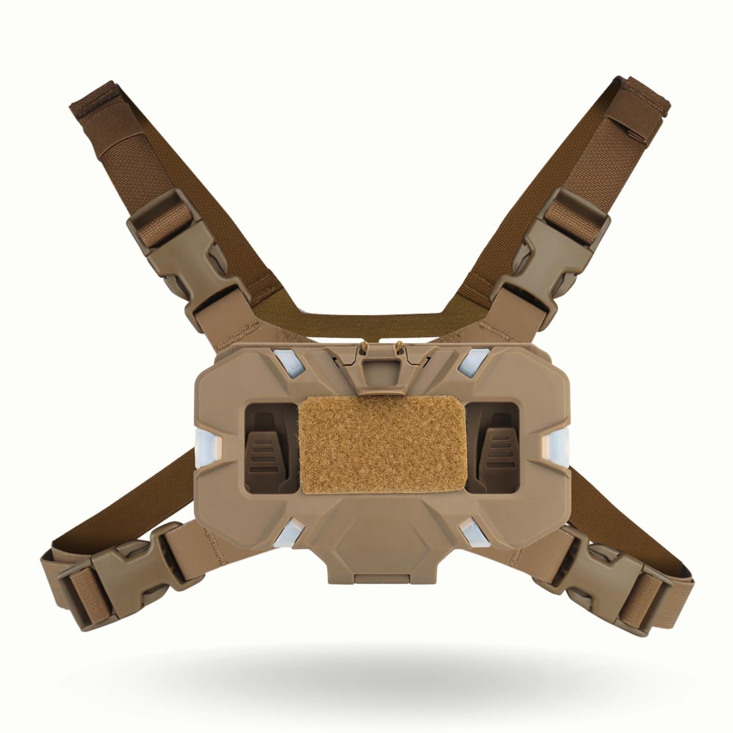 Let Me Be FoldPanel Chest Vest Set, Chest Rig Phone Mount for Plate Carrier Accessory Navigation Board, Outdoor Hiking Fishing Cycling Tactical Vest Wearable Phone Carrier for 4.7"-6.7" Screen (Tan)