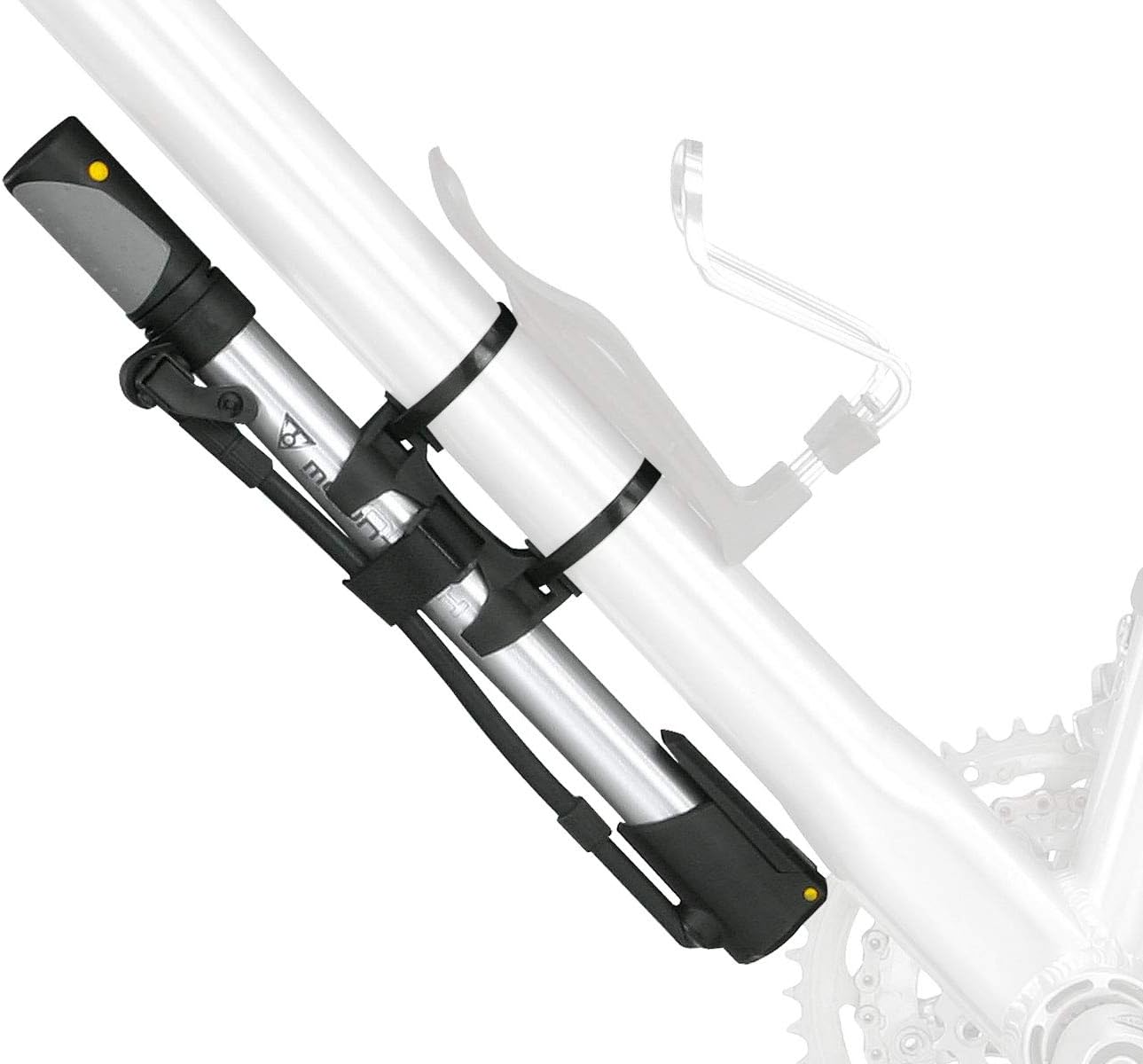 Topeak Mountain Morph Bike Pump , Silver, Black, 35 x 5.8 x 3 cm / 13.8” x 2.3” x 1.2”