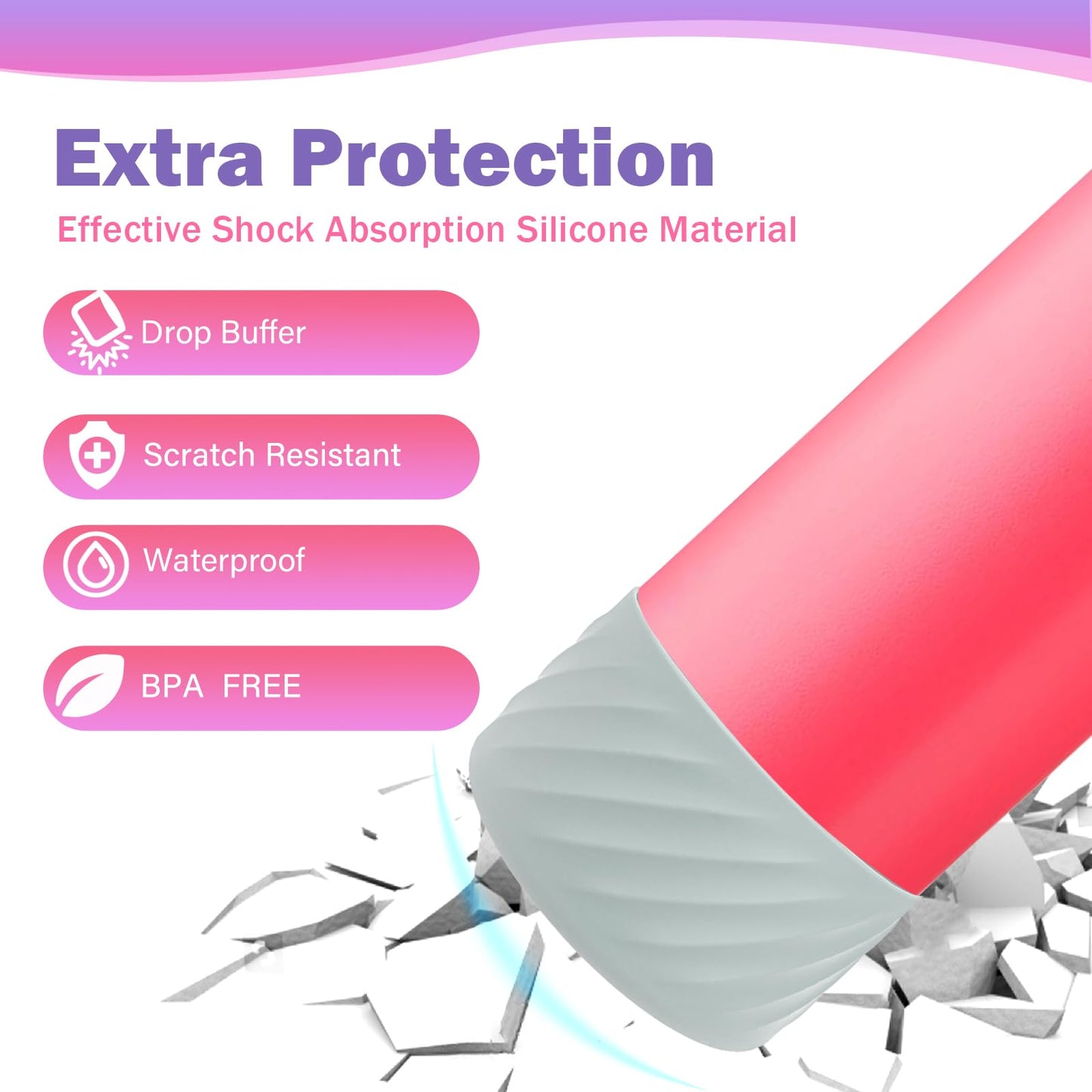 2Pcs Silicone Boot Base Sleeve for Owala Water Bottle FreeSip Twist and Flip Protective Silicone Bottom Bumper for Owala Flask Water Bottle Accessories BPA Free