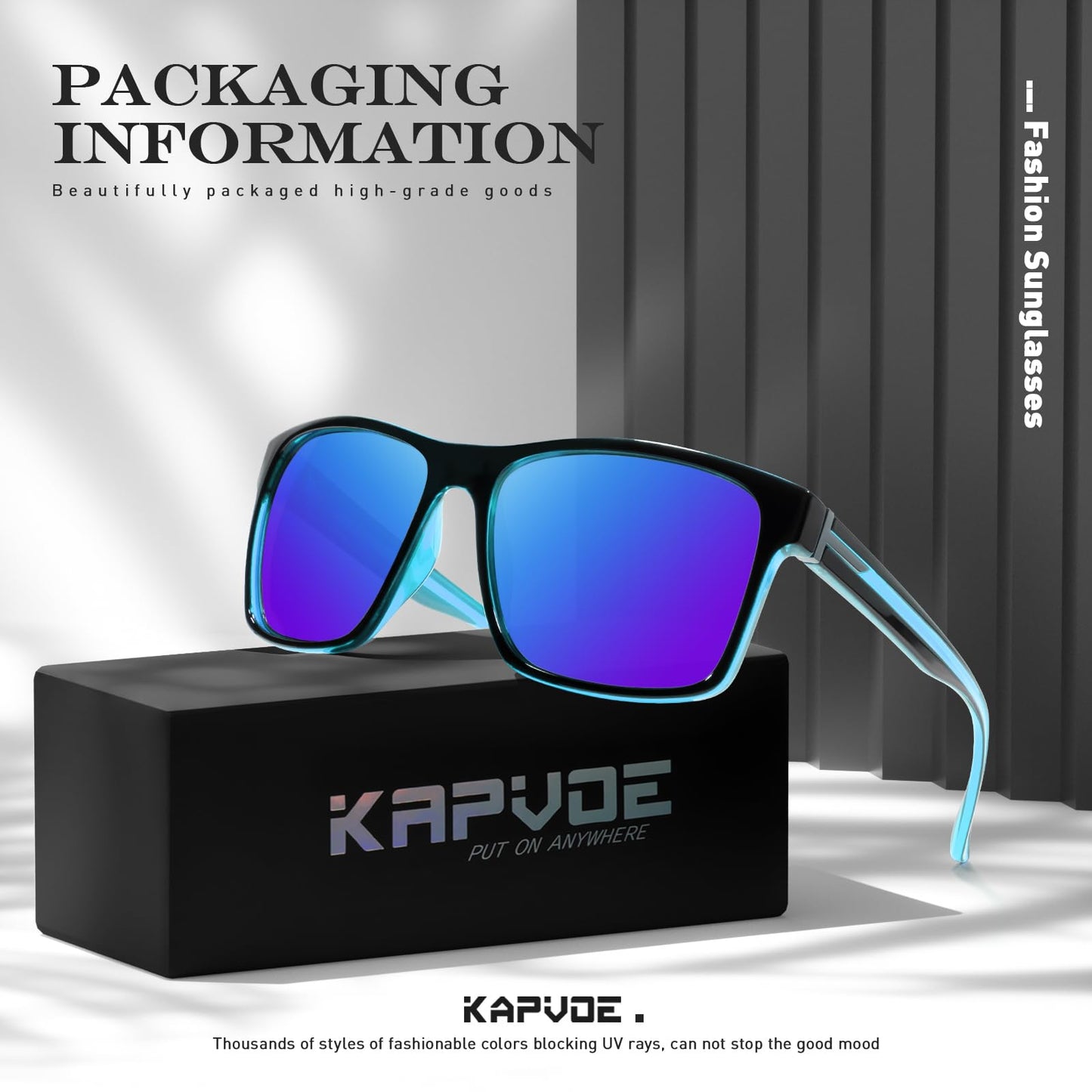 KAPVOE Polarized Sunglasses Men Women UV400 Protection Sport Glasses Driving Fishing Cycling Beach Golf Running - K2404