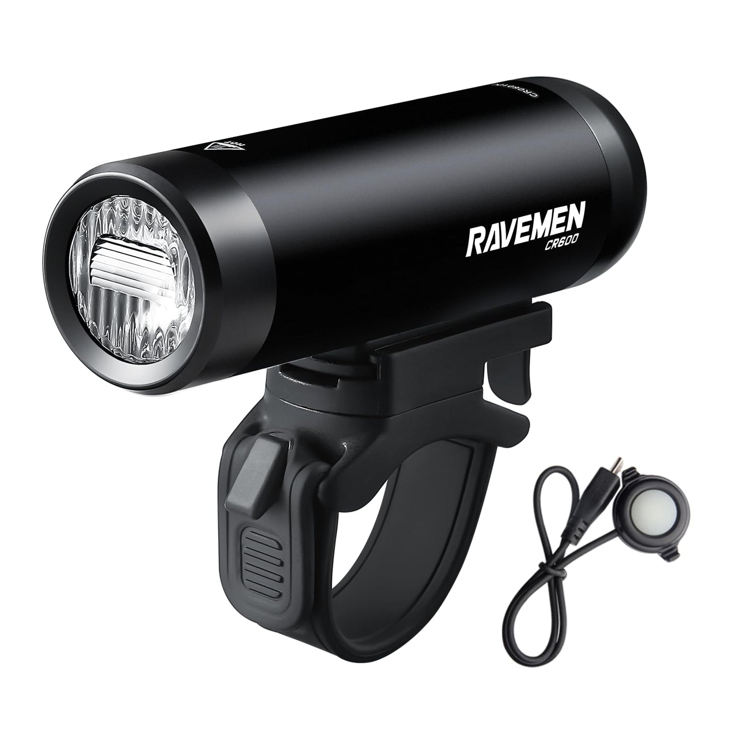 RAVEMEN CR600 Bike Front Light Upside Down Mount with AUB01 600 Lumens Anti-Glare Beam IPX6 Waterproof Bike Headlight for Road Urban Cyclists