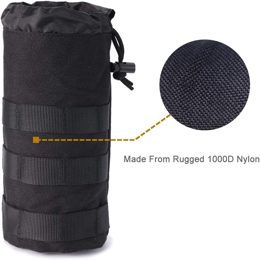 Upgraded Tactical Water Bottle Holder | Molle Pouch for Travel & Hydration
