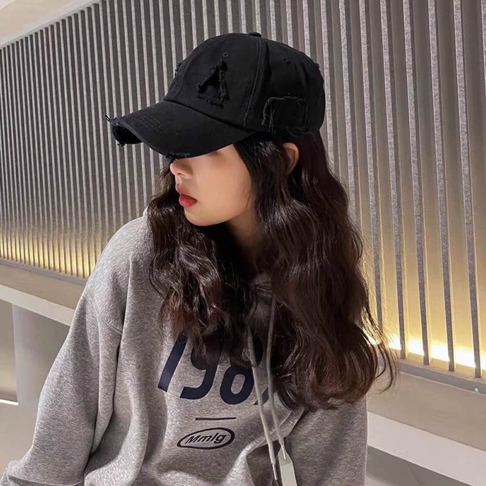 Quanhaigou 2 Pack Unisex Baseball Cap,Dad Golf Hats,Adjustable Polo Hat for Men Women (Black + Black)