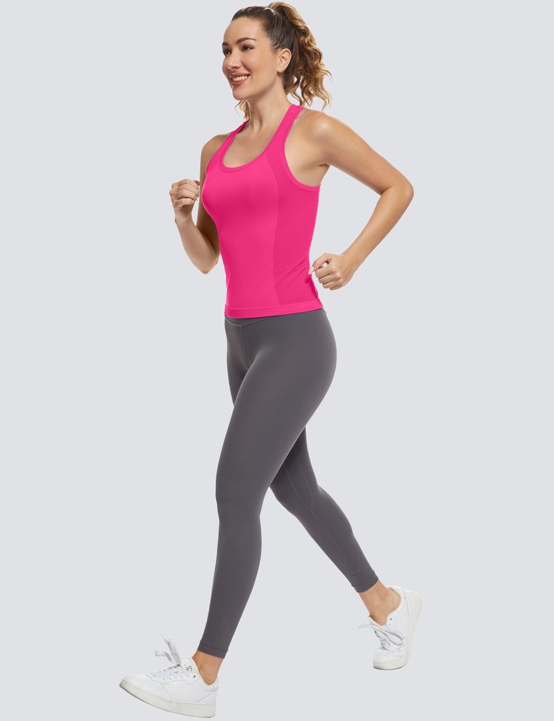 MathCat Workout Tops for Women Racerback Tank Tops Seamless Running Tank Tops Muscle Tank