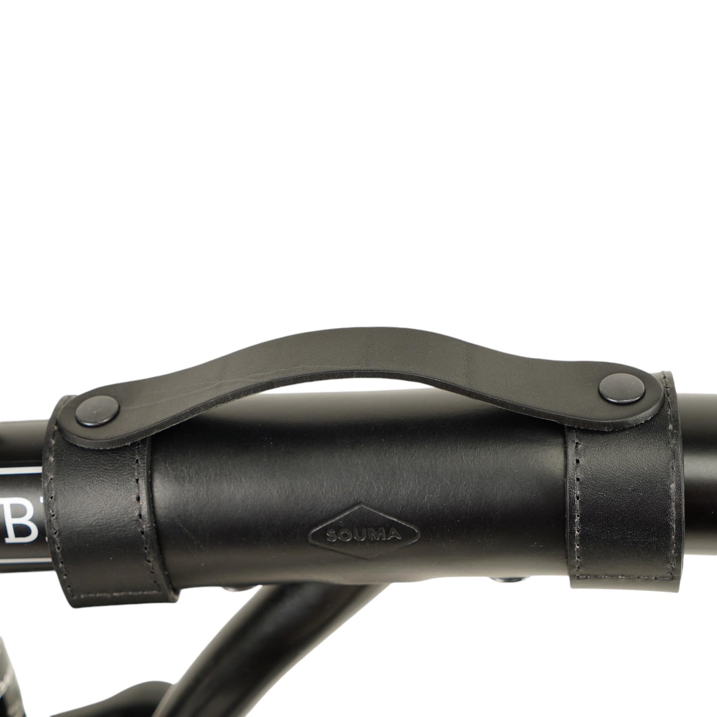 Leather Carry Handle for Brompton bicycle - Full grain leather, handle for carrying Brompton folding bike (Black)