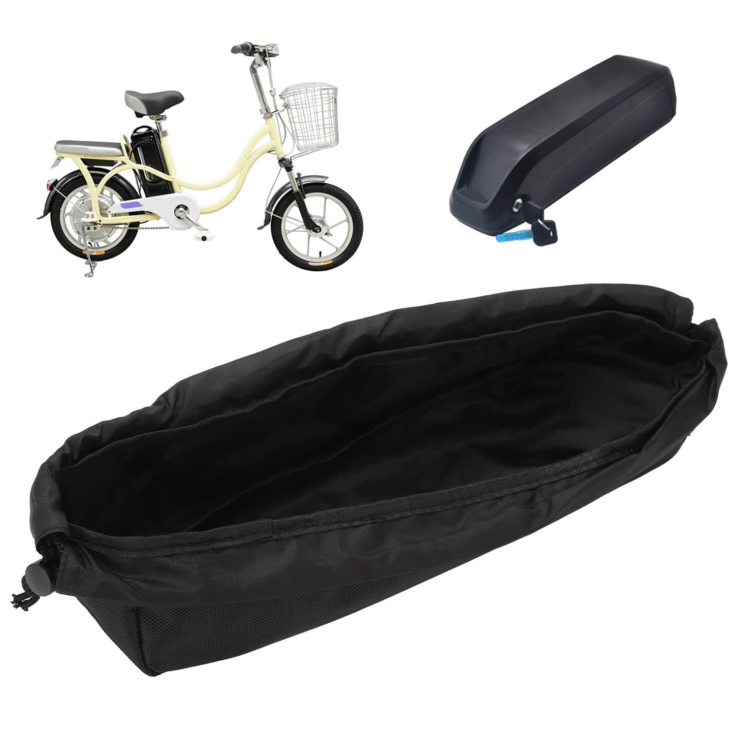 Joyzan Ebike Battery Cover, Waterproof Electric Bicycle Battery Protector Bag Liion Protective Dustproof Anti Mud Frame Case Lithium Protection Accessories Weather Resistant Scratches Rain Snow