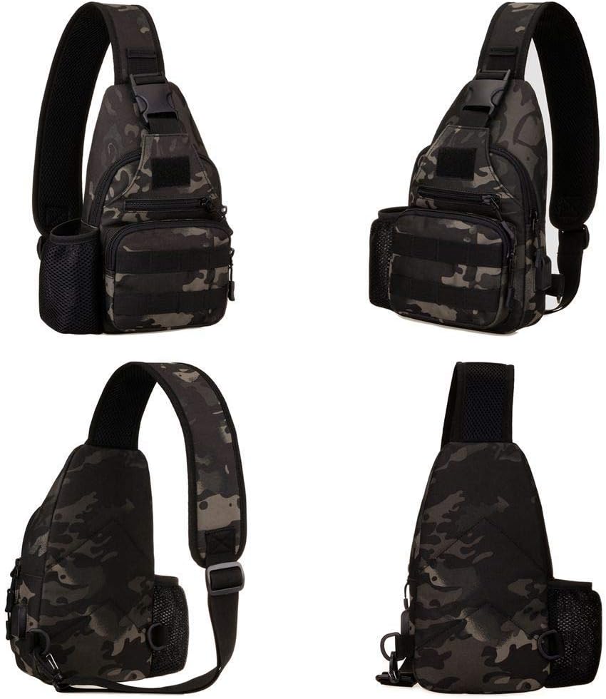 HUNTVP Small Tactical Sling Chest Pack Bag Molle Daypack Backpack Military Crossbody,Type1- ACU Camouflage