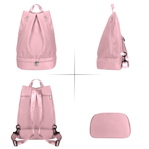 Perselief Women's Gym Backpack Waterproof Swimming Backpack with Shoe Compartment & Wet Pocket, Sports Travel Backpack Small Gym Bag