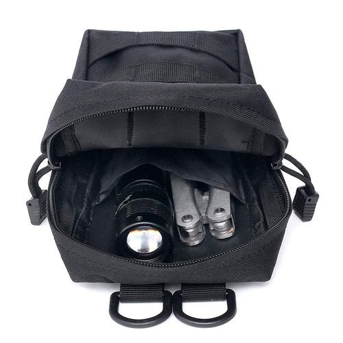 2 Pack Tactical Molle Pouches, Molle Utility Pouch, Small Tactical Bag, Belt Pouch, Compact Water-Resistant EDC Pouch (Black)