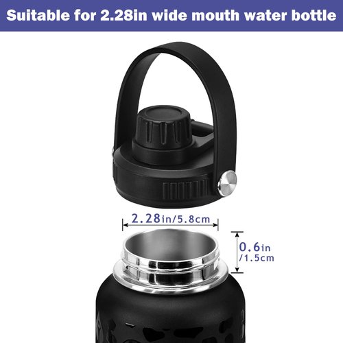 XccMe Spout Lid for Hydro Flask Wide Mouth with Flexible Handle,Chug lid for Hydro Flask 12,18,20,32,40 oz,Replacment lids for Most Wide Mouth Sports Water Bottles,Easy to Carry and Leakproof (1PACK)