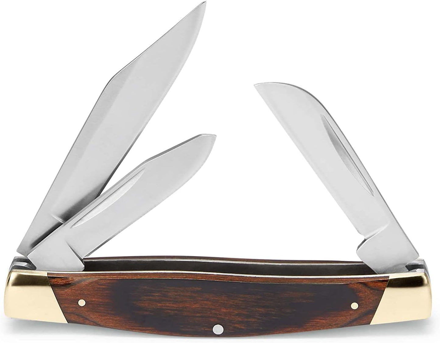 Buck Knives 371 Stockman 3-Blade Pocket Knife with Woodgrain Handle