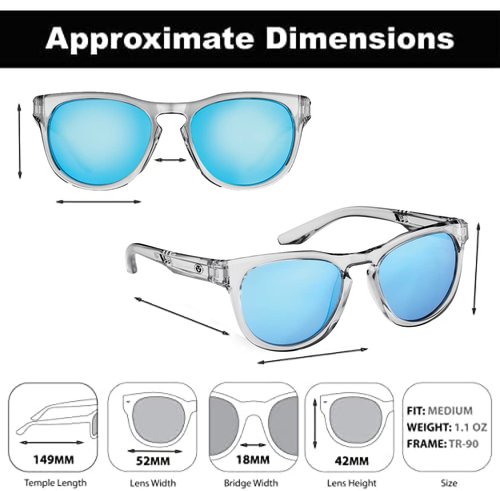 Flying Fisherman Breakers Classic Polarized Sunglasses, Gray-Blue/Blue, Medium