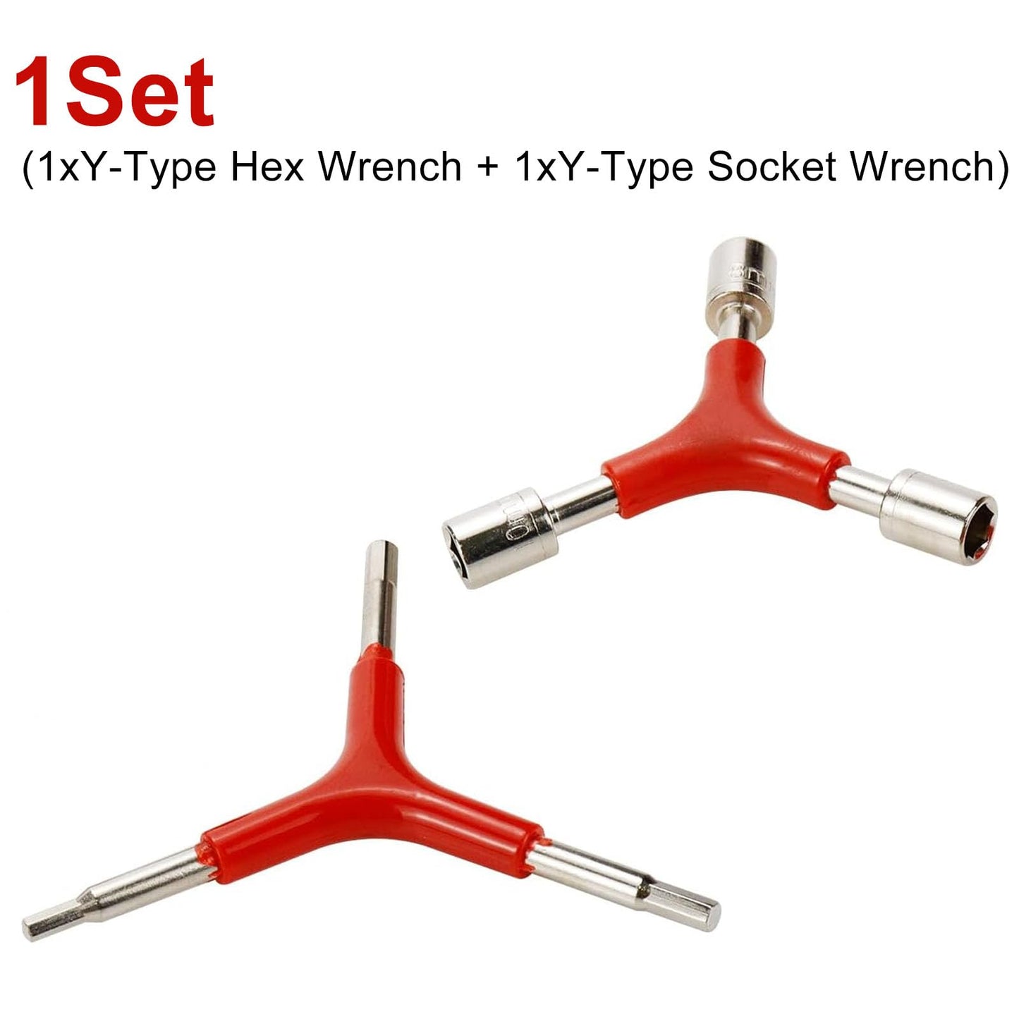 4Pcs Y-Shaped 3 Way Socket Wrench, Bike Repair Tools Triangle Allen Wrench Outer Spanners 4/5/6mm Bike Bicycle Cycling Wrenches Y-Type 8/9/10mm
