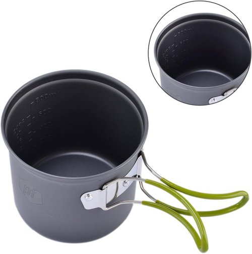 Backpacking & Camping Stoves, Petforu Ignition Canister Stove + Campfire Cookware Pots & Pans Camp Kitchen Cooking Tool Set
