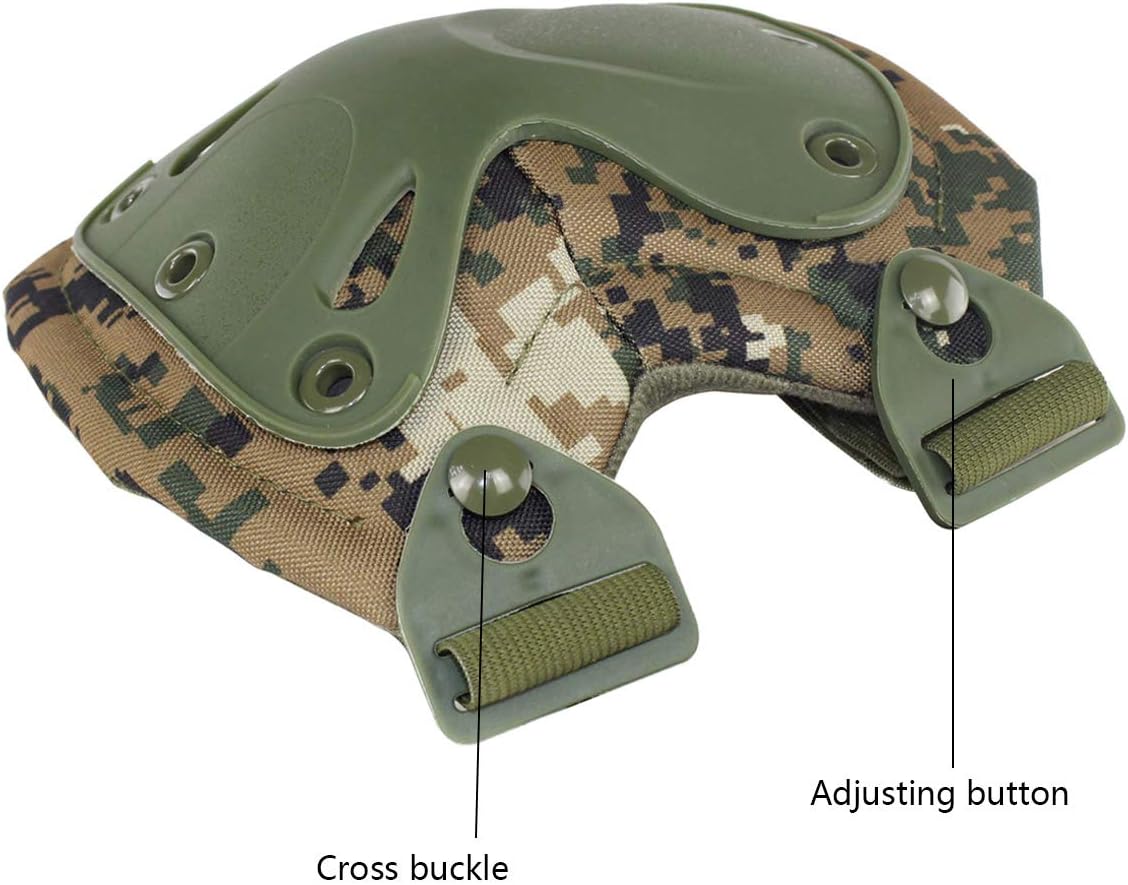 AOUTACC Tactical Combat Knee & Elbow Protective Pads Set for Outdoor CS Paintball Game Cycling Safety Skateboarding Gear Skates Knee Protection Guard Pads