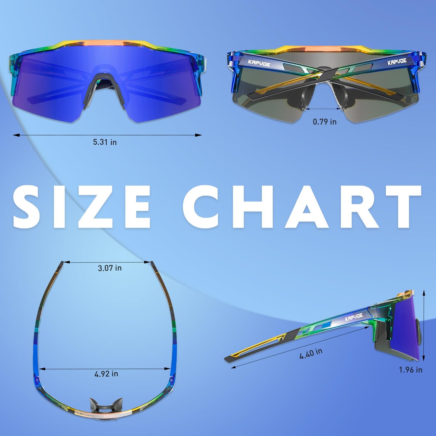 KAPVOE Youth Baseball Glasses Polarized Sports Sunglasses for Boys Girls 6-14 Years Old Softball Running Soccer UV400 Protection TR90 Frames