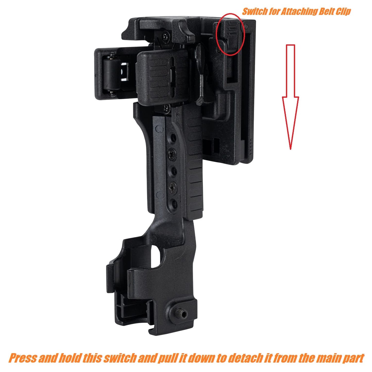 TACNEX Quick Release Baton Holder w/Duty Belt Clip Rotatable Police Baton Holster 16"-21"-26" Telescopic Baton Carrier ASP Baton Carry Case Expandable Baton Flashlight Support Stand for LE Security