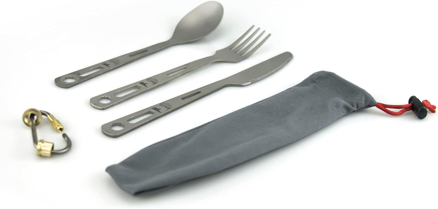 Keith Titanium Ti5310 3-Piece Cutlery Set (Custom Pouch Included)