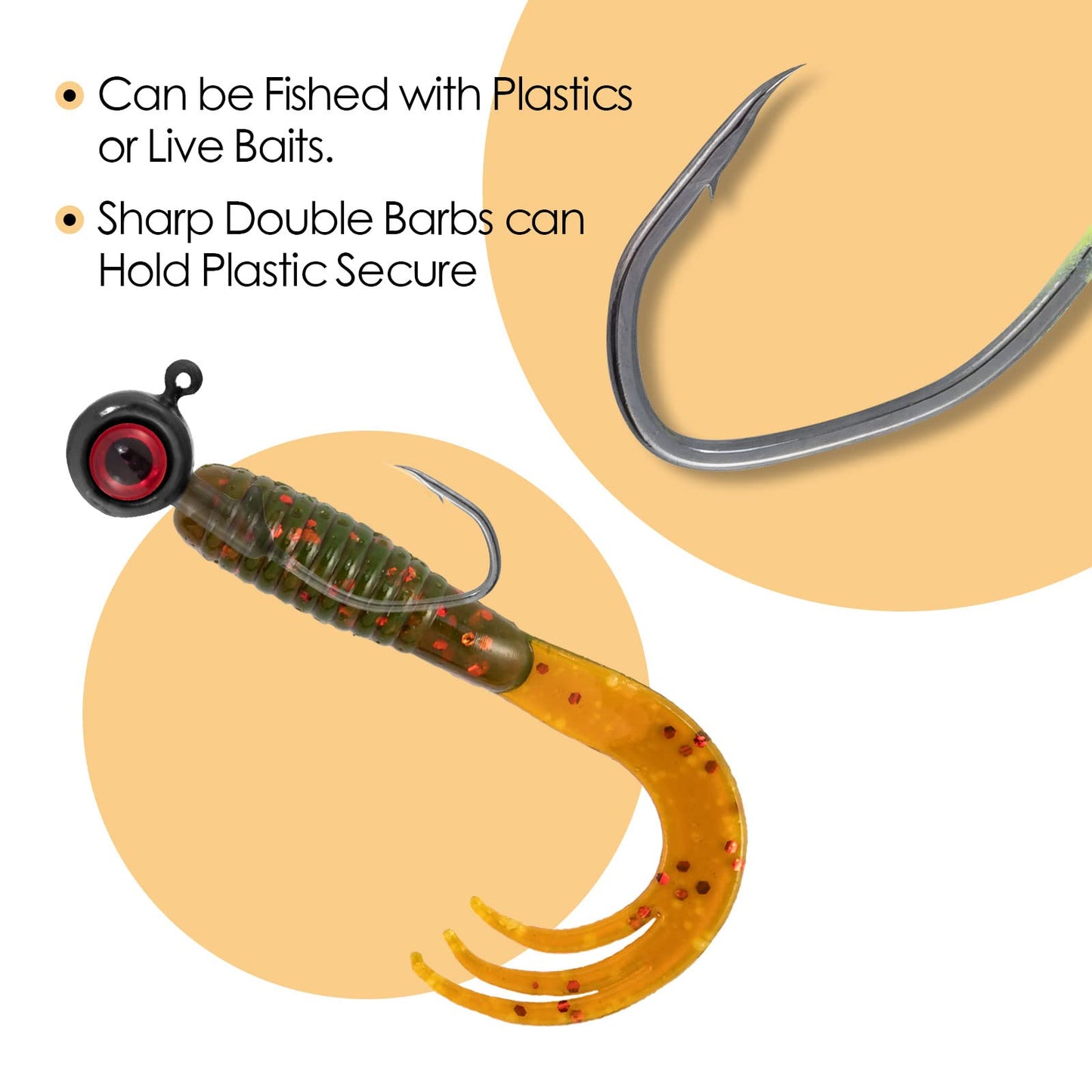Dr.Fish 10 Pack Crappie Jig Freshwater Fishing Jig Head Crappie Fishing Bass Trout Panfish Bluegill Hook Lure Sickle Hook 1/16oz Chartreuse