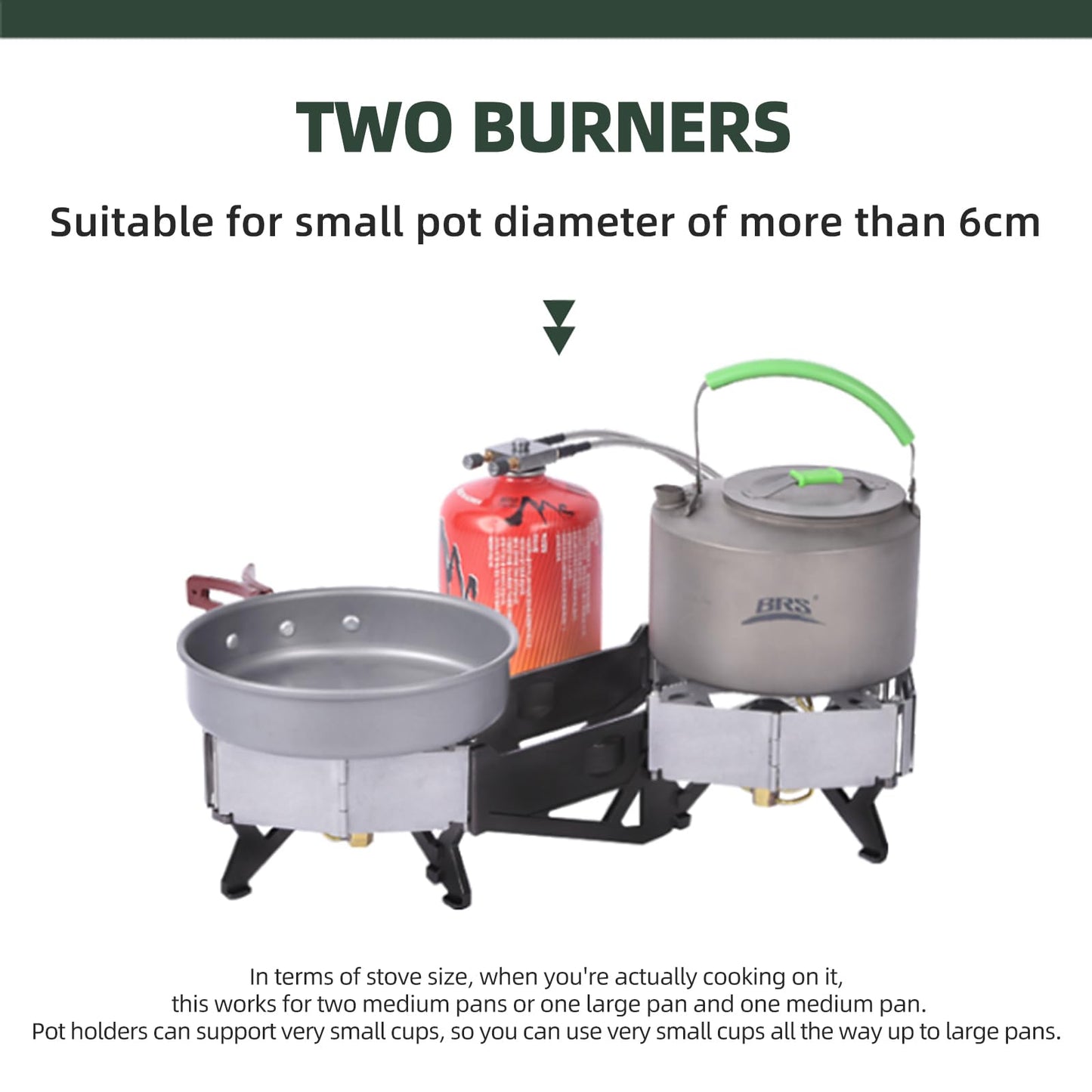BRS-32 Portable Foldable Camping Stove Expandable Double Cooktop - Easy to Operate, Camping Kitchenware with BRS-191 Electronic Igniter