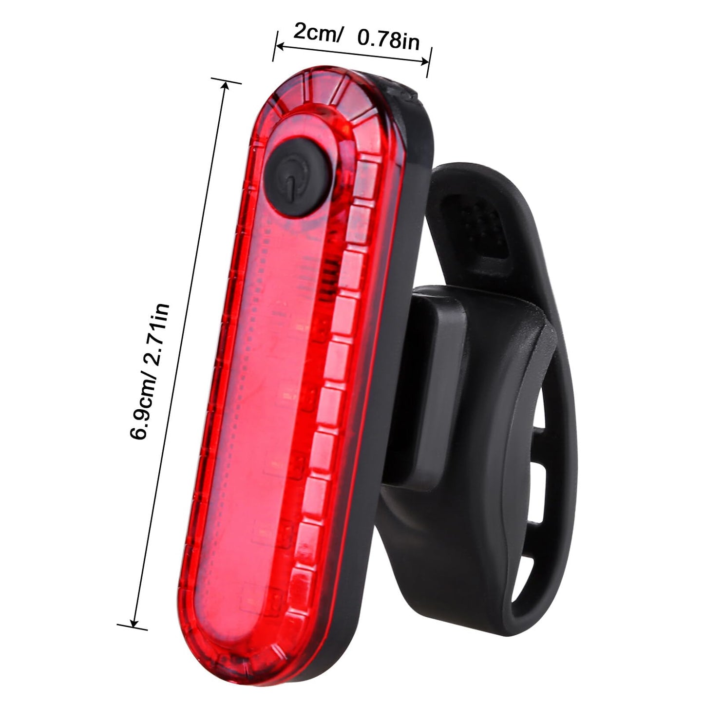 Eforcase 2PCS Bike Tail Light Rechargeable - USB Rechargeable LED Bike Tail Light - Rear Red Bike Light for Night Riding, Flashlight Back Bicycle Taillights with 4 Light Mode