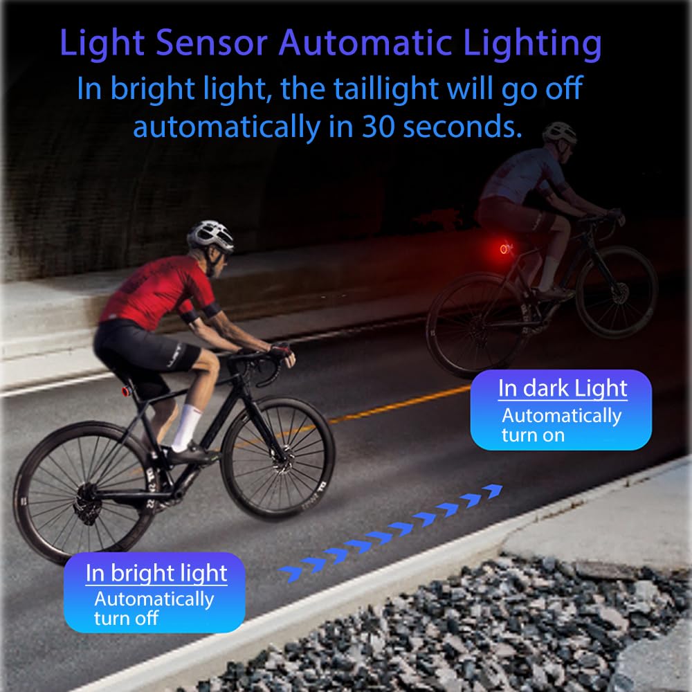 LESOVI Bike Lights Bike Tail Light, Smart COB High Lumen Bicycle Rear Light with Brake Sensing, Motion Sensing, Light Sensing, and Bump Sensing, 4/6 Lighting Modes (Supper Ⅲ)