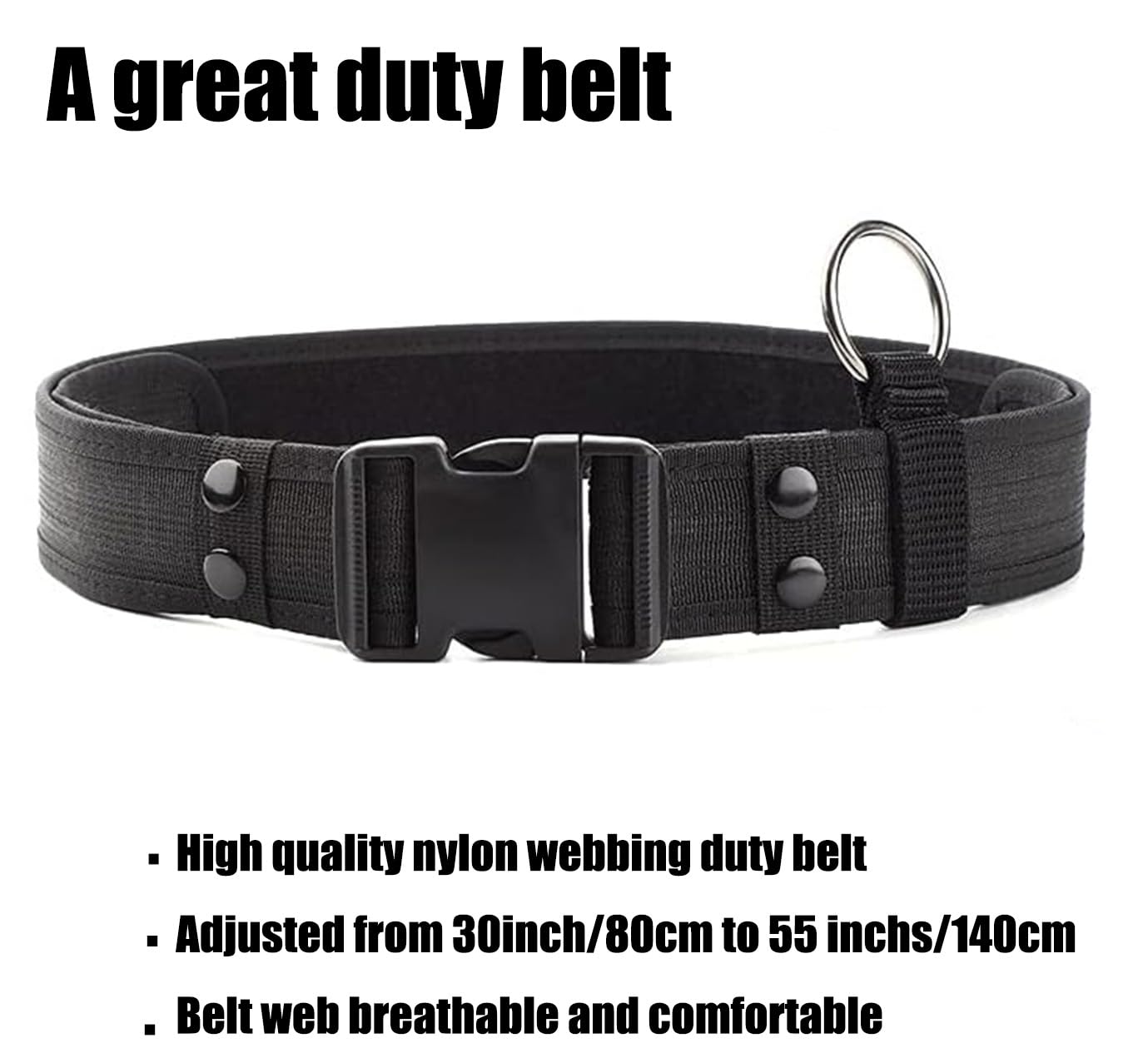 10 in 1 Utility Tactical Belt Modular Equipment System Outdoor Waist Bag Patrol Equipment for Police Guard Law Enforcement Security Hunting with 9 Components Pouches