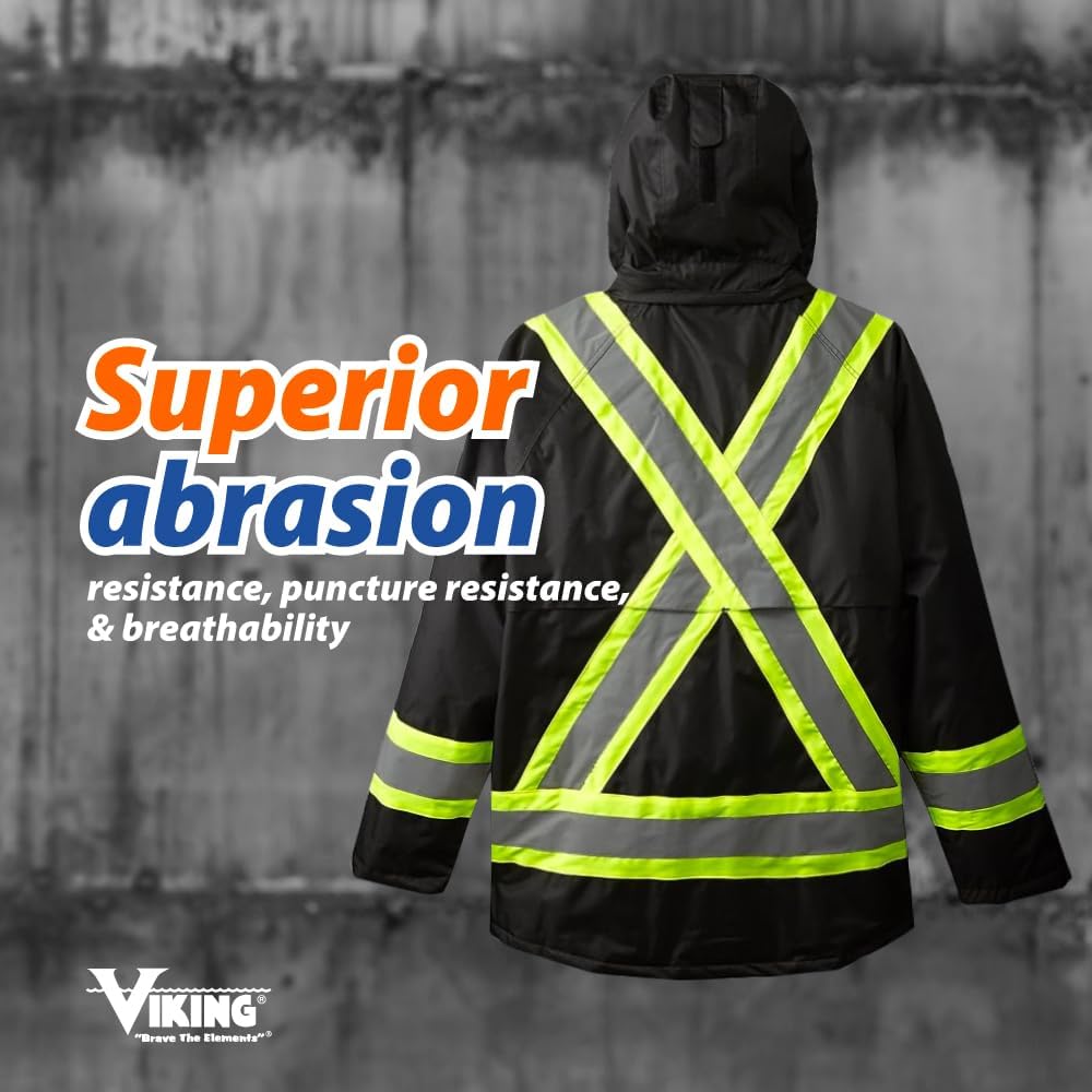 Viking Professional Freezer Insulated Journeyman FR Jacket - Waterproof 300D Trilobal Rip-Stop Hi Vis Jackets for Men