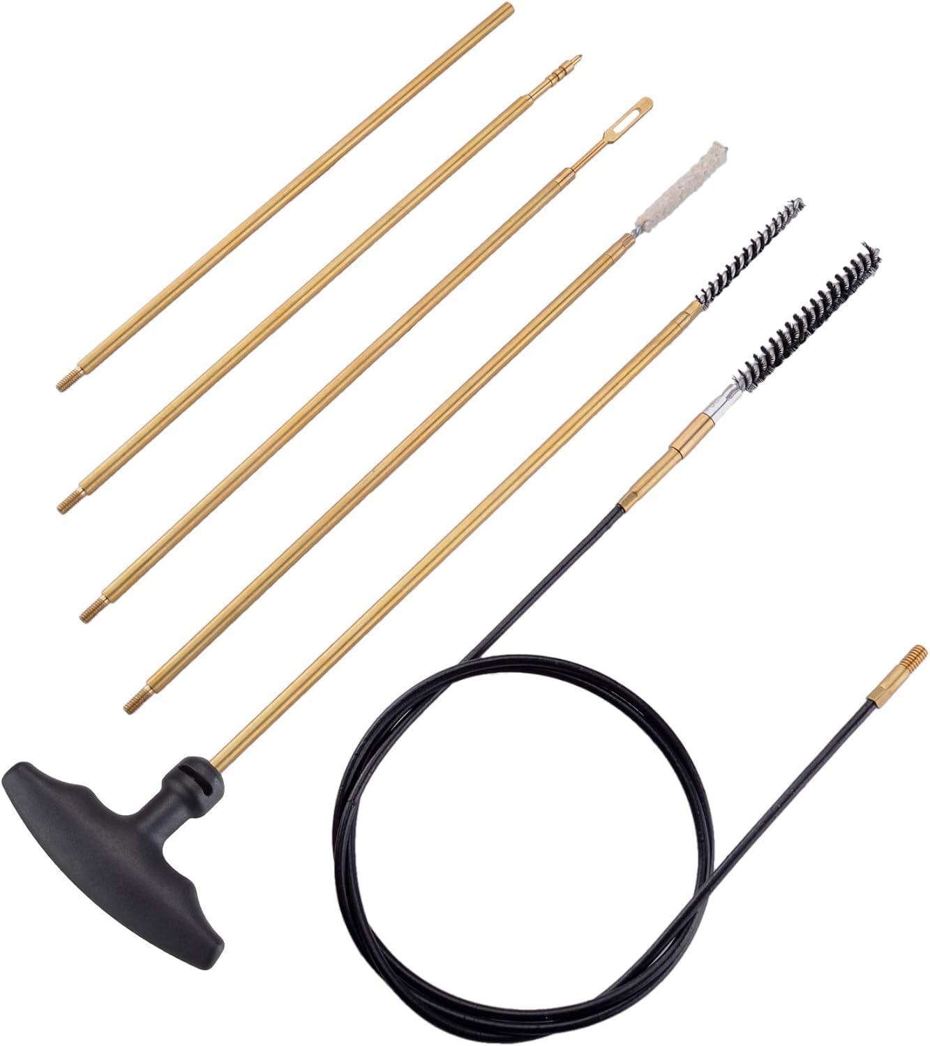 Raiseek .177 Cal & .22 Cal Airgun Cleaning Kit with Cotton Mop Brass Cleaning Rod Nylon Brushes in Zippered Organizer Compact Case