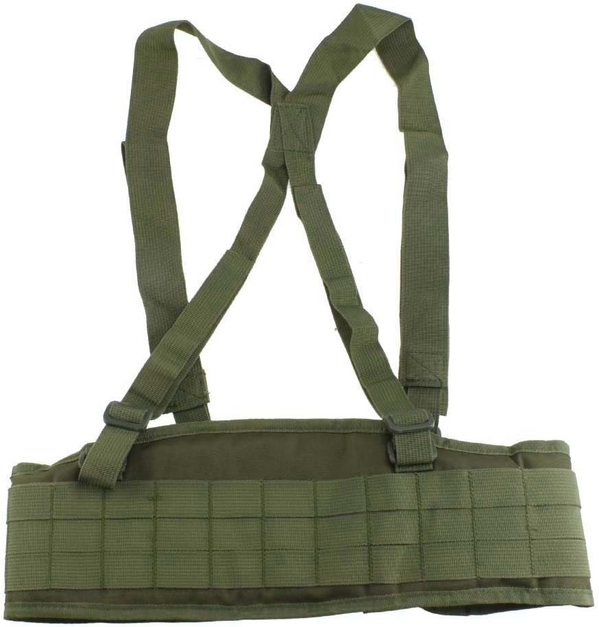 FAMI Tactical Battle Combat Airsoft Padded Equipment Molle Waist Belt with Adjustable Suspenders Free Straps